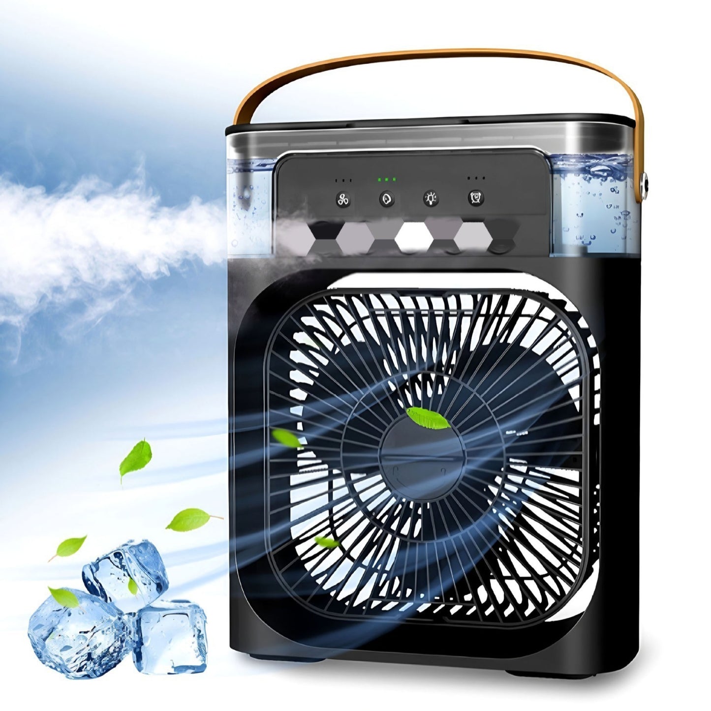 Three-hole spray dual-fan desktop strong wind cooling electric fan Portable fan for office and dormitory