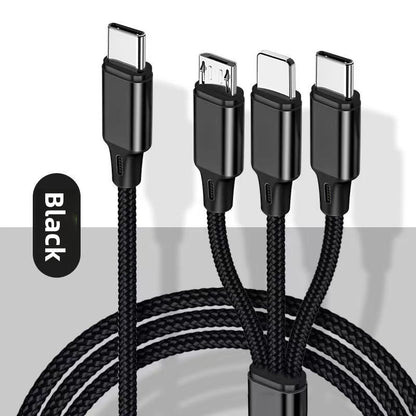 Three-in-one car charging cable