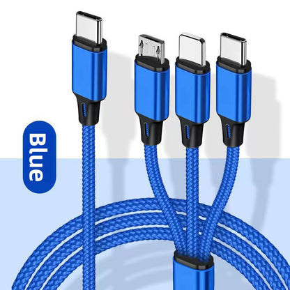 Three-in-one car charging cable