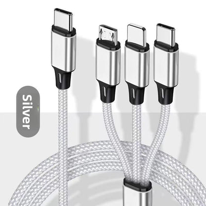 Three-in-one car charging cable