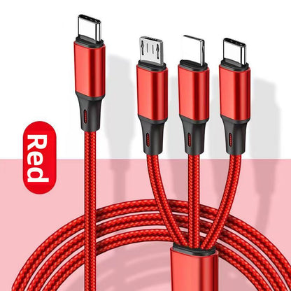 Three-in-one car charging cable