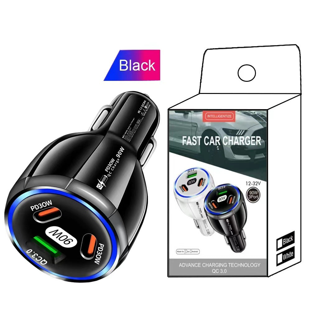 Three-In-One Dual-Line Car Charger