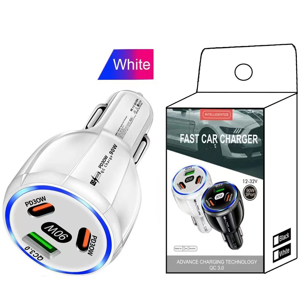 Three-In-One Dual-Line Car Charger