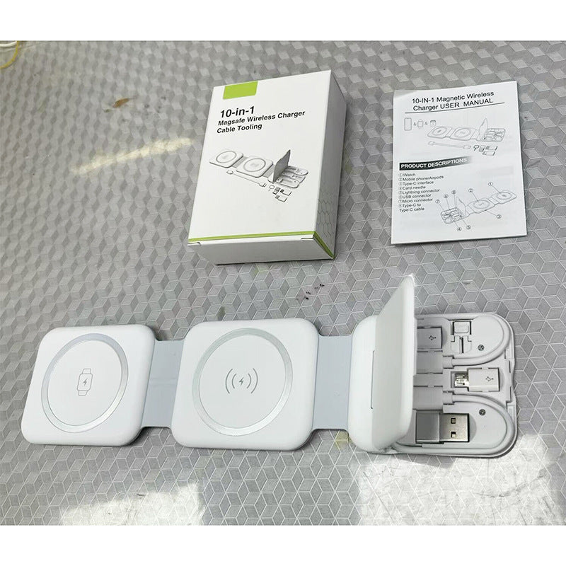 Three-in-One Foldable Magnetic Wireless Charger