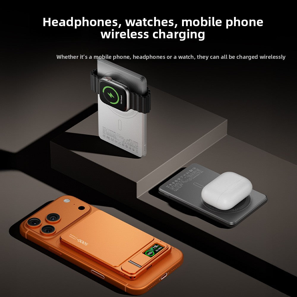 Three-in-One Magnetic Power Bank 10000mAh Fast Charging with Built-in Cable