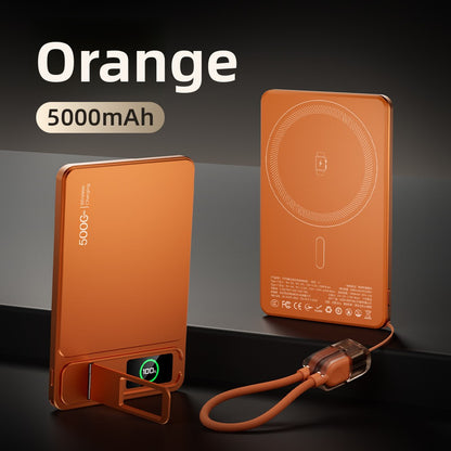 Three-in-One Magnetic Power Bank 10000mAh Fast Charging with Built-in Cable