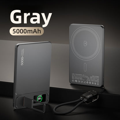 Three-in-One Magnetic Power Bank 10000mAh Fast Charging with Built-in Cable