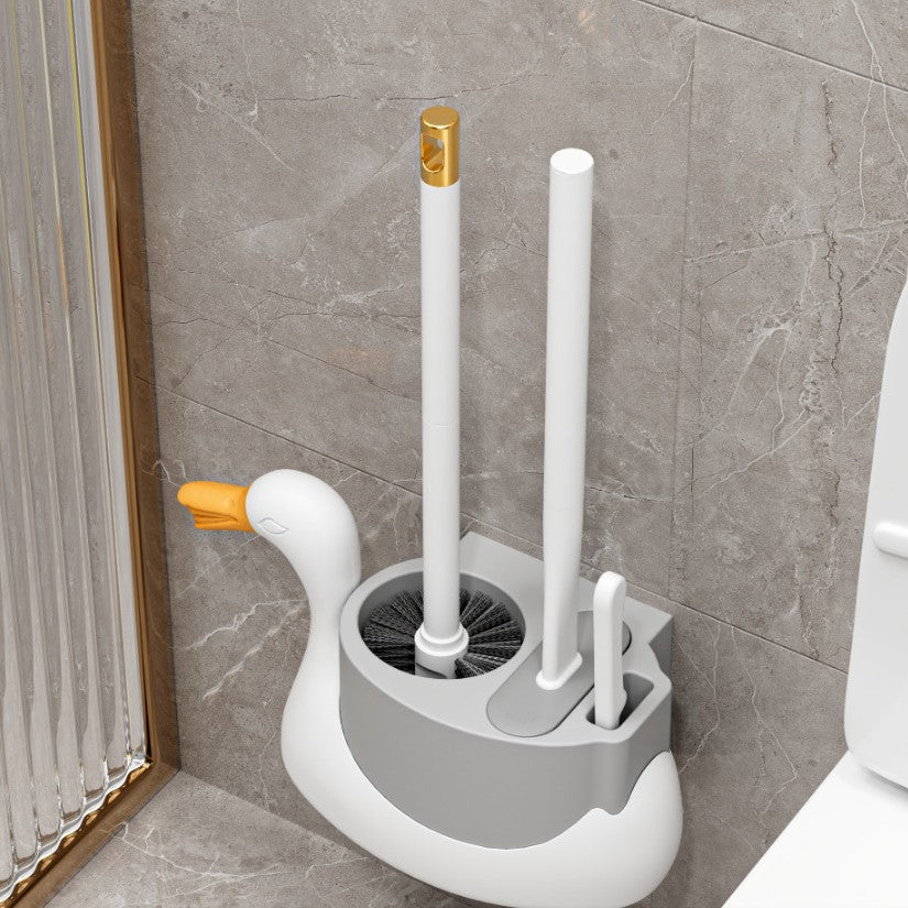 Three-in-One Toilet Brush Wall Mount Set