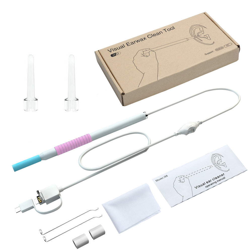 Three-in-one visual ear scoop