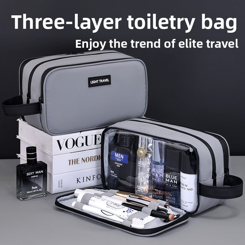 Three-layer large-capacity toiletry bag