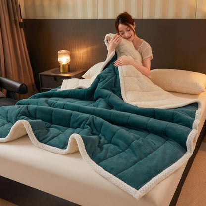 Three-Layer Quilted Velvet Blanket