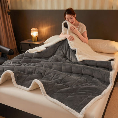 Three-Layer Quilted Velvet Blanket