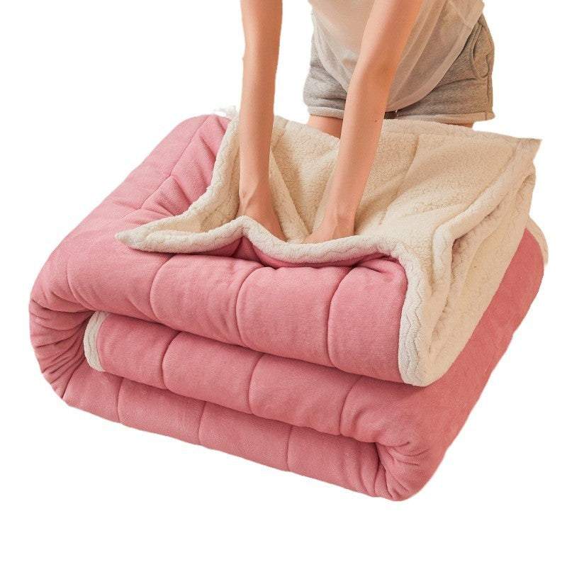 Three-Layer Quilted Velvet Blanket