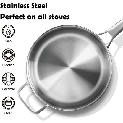 Three-layer Stainless Steel Frying Pan