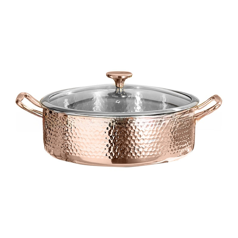 Three-layer stainless steel twin-basin pot