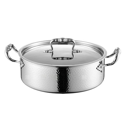Three-layer stainless steel twin-basin pot