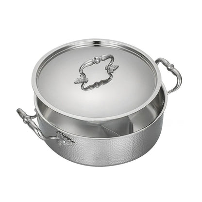 Three-layer stainless steel twin-basin pot