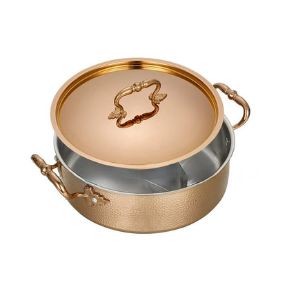 Three-layer stainless steel twin-basin pot