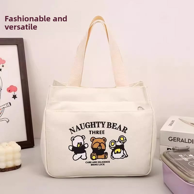 Three Little Bears Canvas Bag, Maternal and Child Handbag