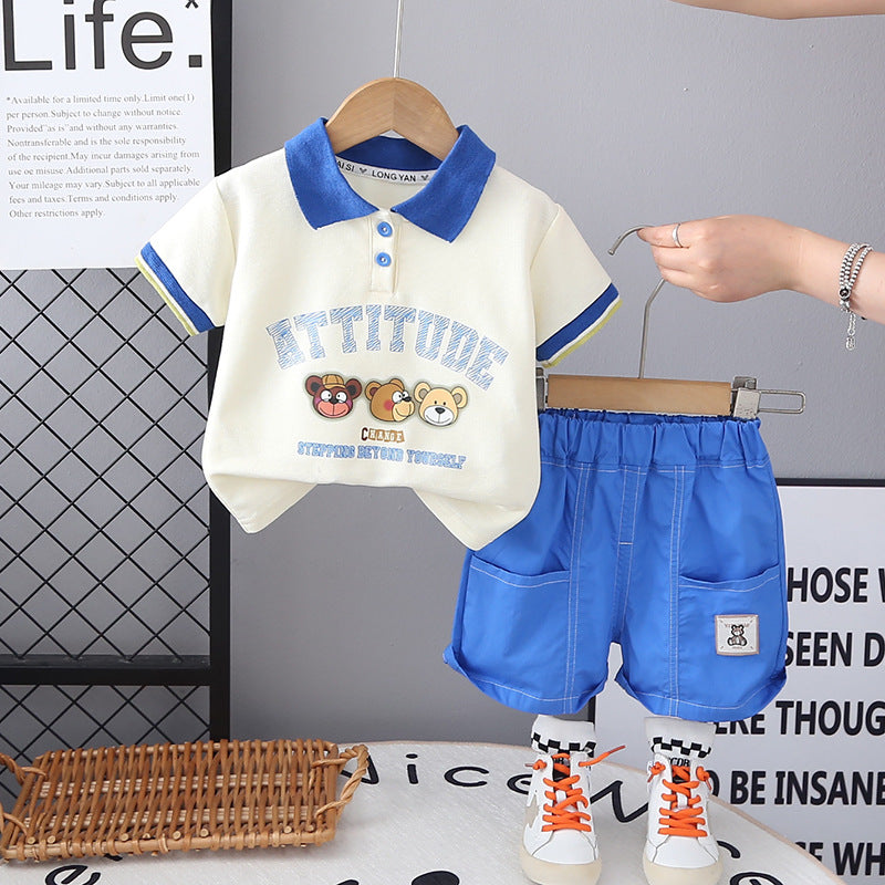 Three Little Bears Short-sleeved Two-piece Set