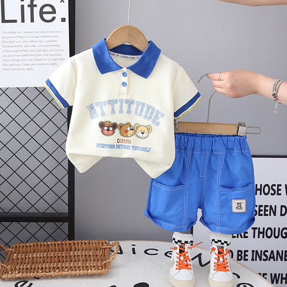Three Little Bears Short-sleeved Two-piece Set
