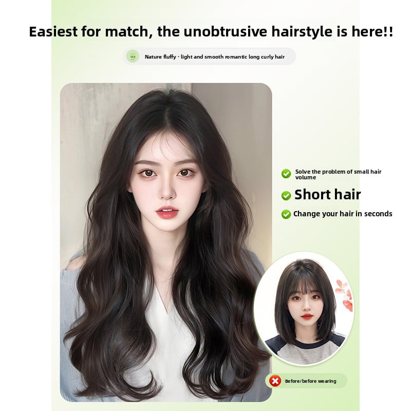 Three-piece large wavy wig pieces