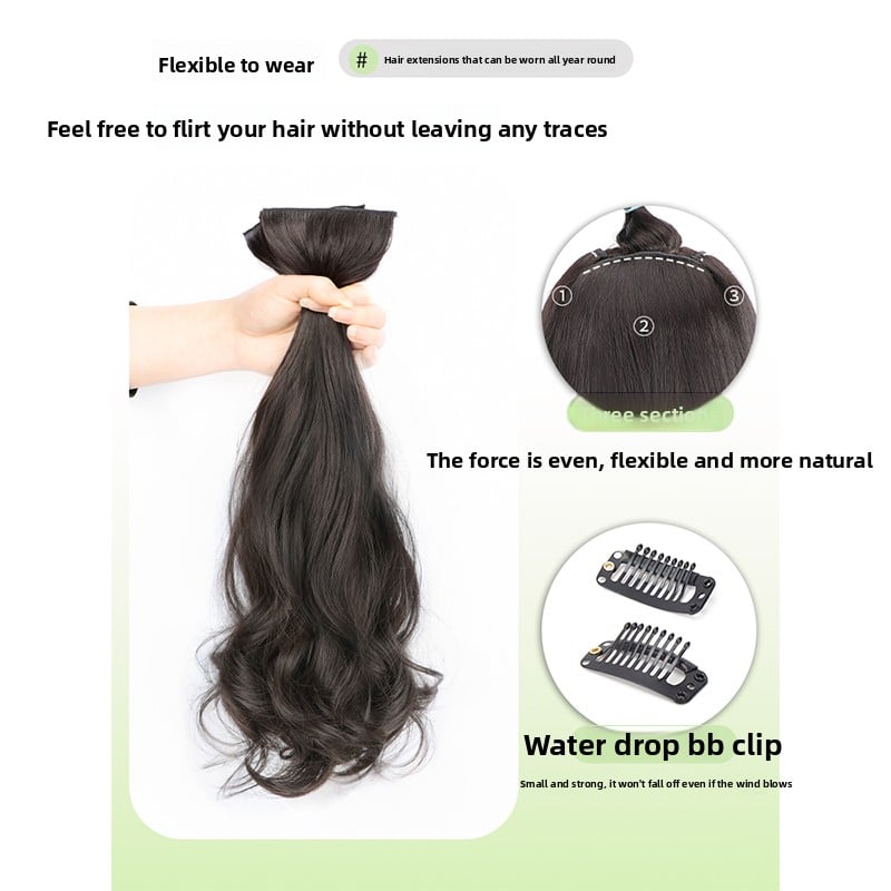 Three-piece large wavy wig pieces