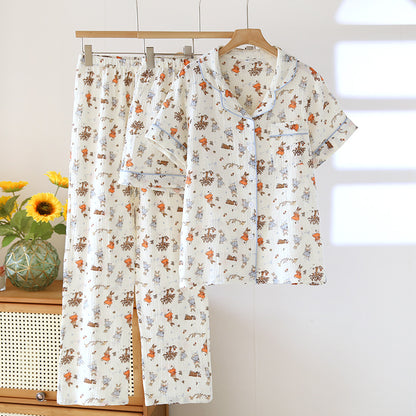 Three-piece lightweight pajama set