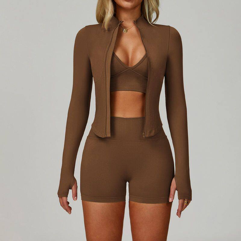 Three-piece sports fitness suit