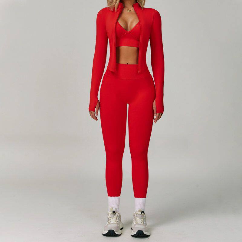 Three-piece sports fitness suit
