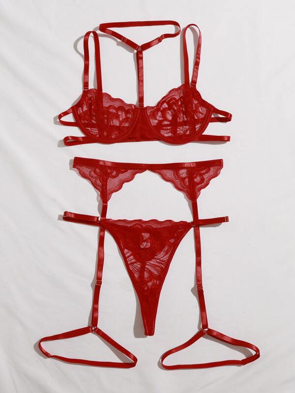 Three-point see-through underwear