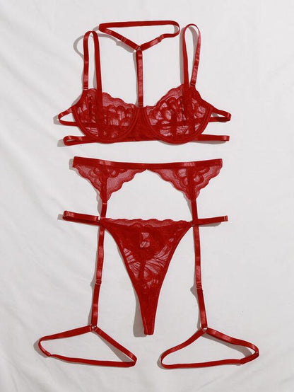 Three-point see-through underwear