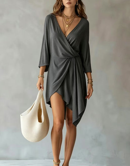 Three-quarter-sleeve dress