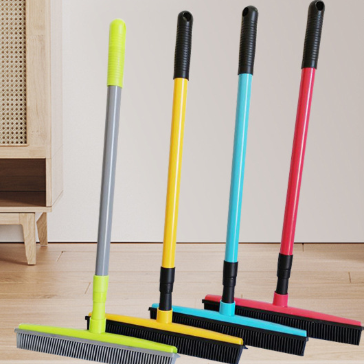 Three-section telescopic rod carpet hair removal broom