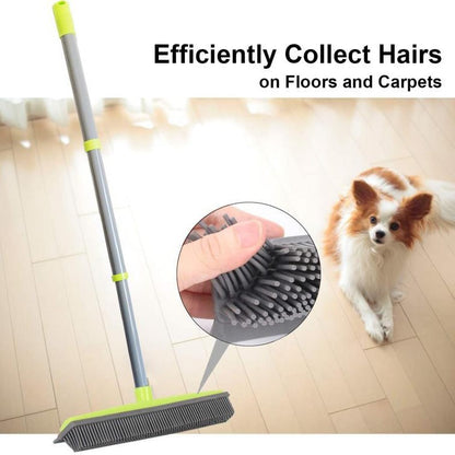 Three-section telescopic rod carpet hair removal broom