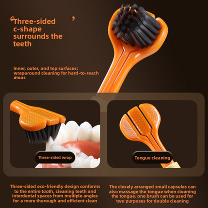 Three-sided Wide Head Toothbrush 3-Pack