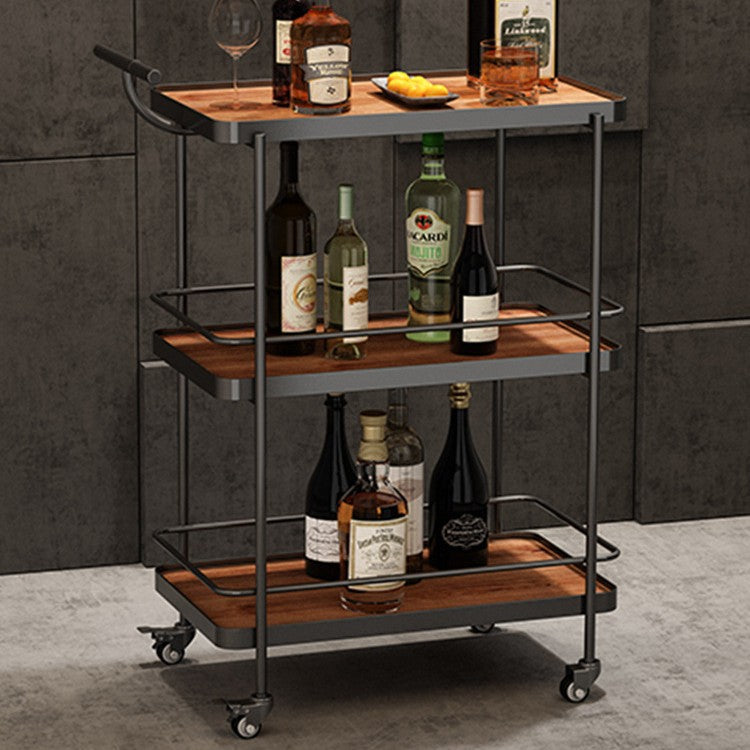 Three-Tier Mobile Serving Cart with Wheels