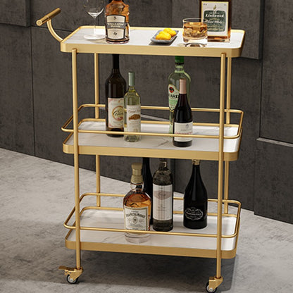 Three-Tier Mobile Serving Cart with Wheels