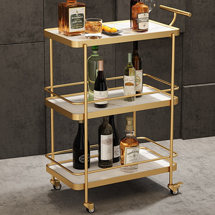 Three-Tier Mobile Serving Cart with Wheels