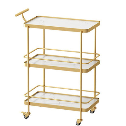 Three-Tier Mobile Serving Cart with Wheels