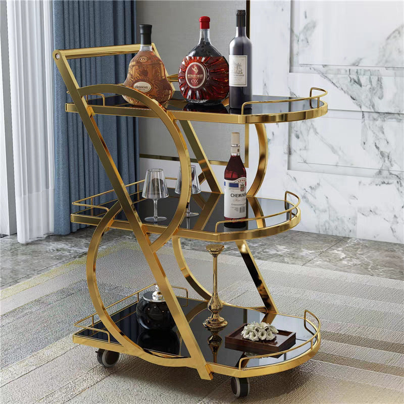 Three-Tier Stainless Steel Serving Cart