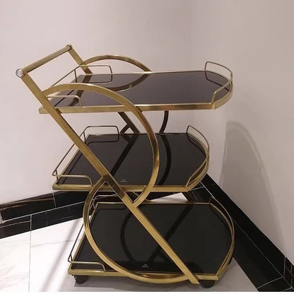 Three-Tier Stainless Steel Serving Cart