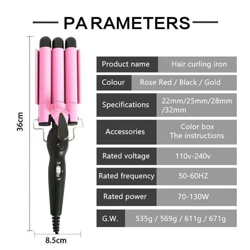 Three-tube curling iron