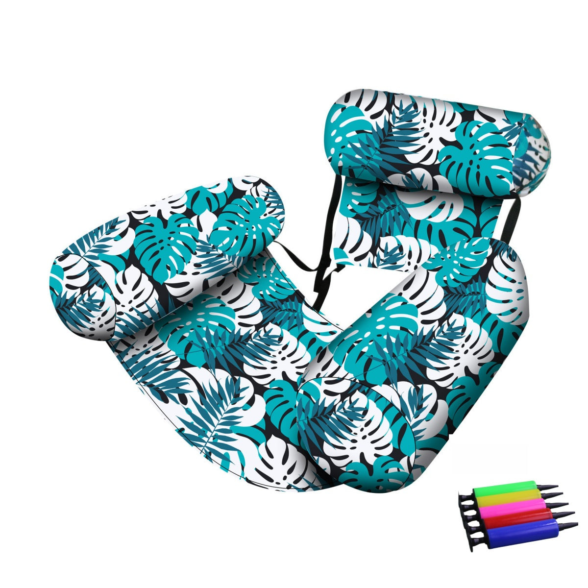 Three-Tube Inflatable Floating Pool Seat with Foldable Backrest