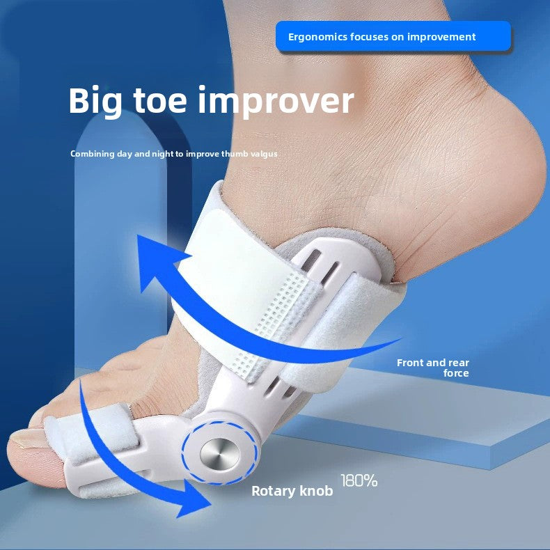 Thumb external rotation split-toe device