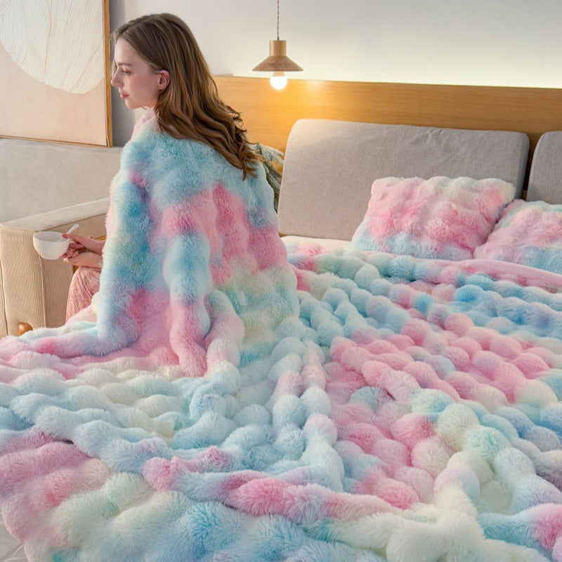 Tie-Dye Coral Fleece Blanket