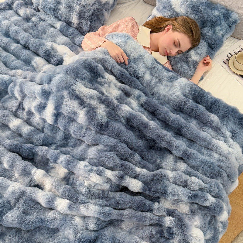 Tie-Dye Coral Fleece Blanket