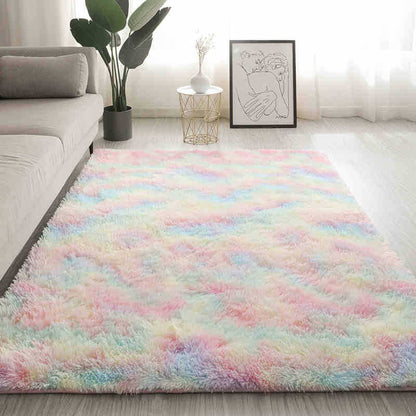 Tie-dye living room rug