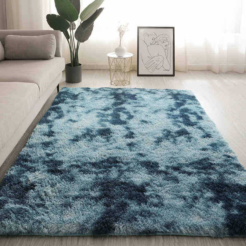 Tie-dye living room rug