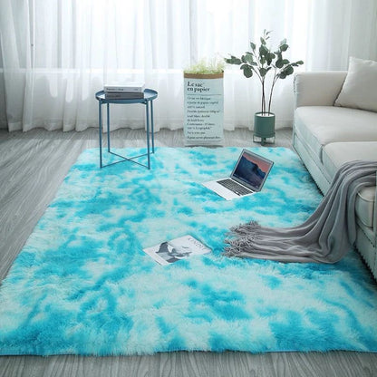 Tie-dye living room rug